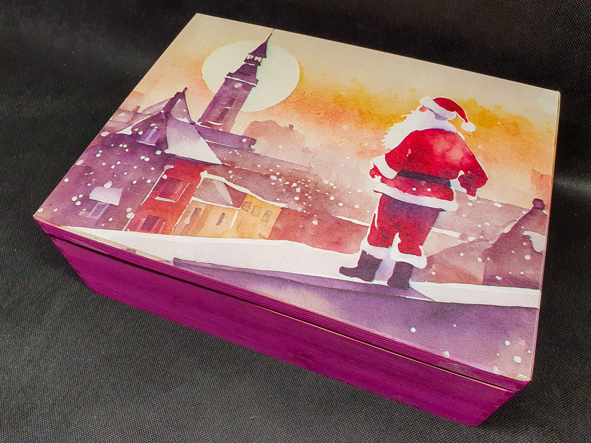 Geek Mod Watercolour Santa dřevěná skříň 29,5x39,5 cm