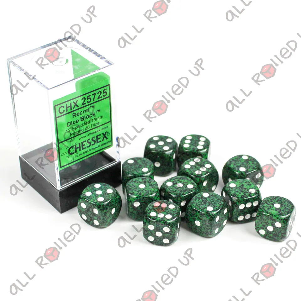 Chessex Speckled Recon sada kostek D6 12 ks 16mm