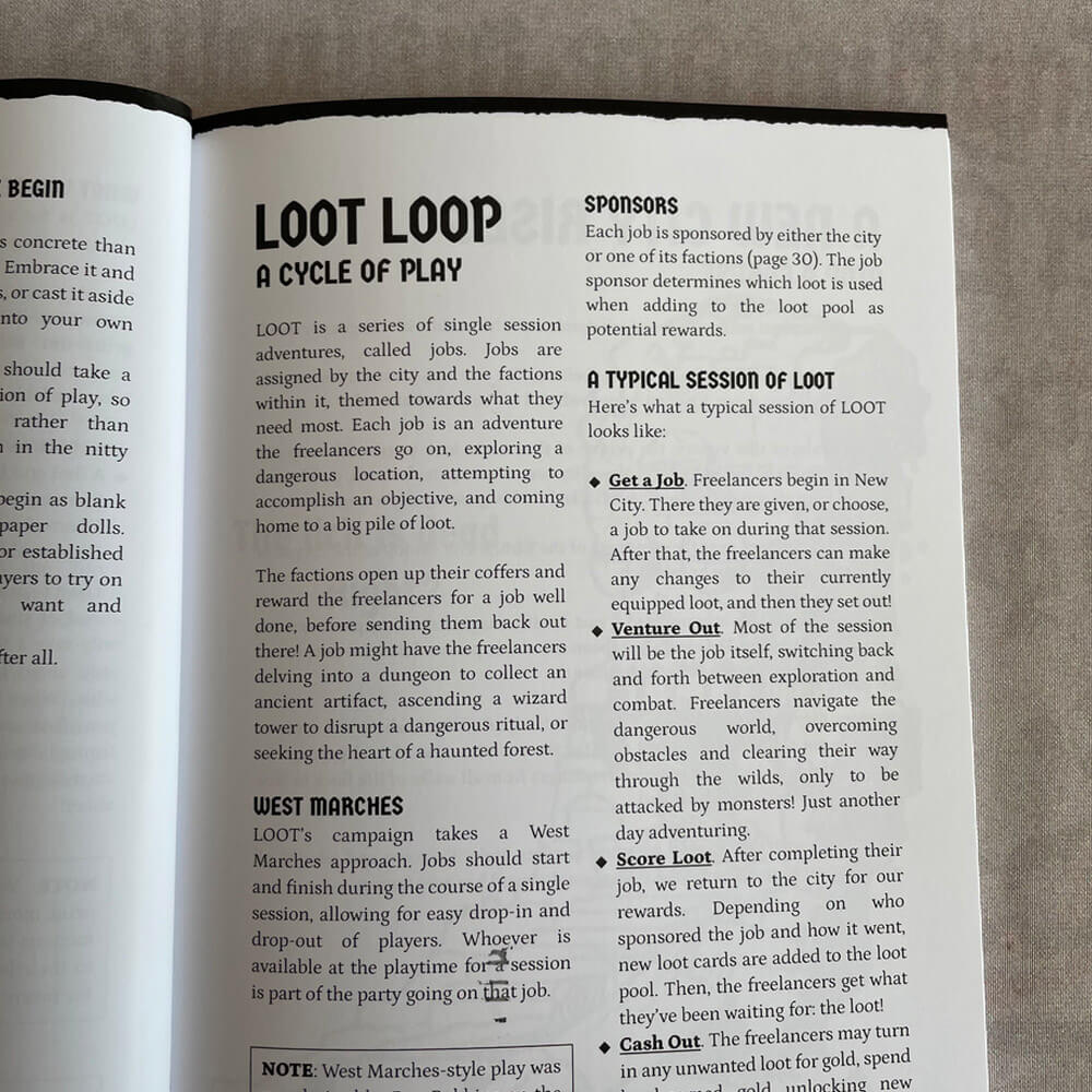 Gila RPGs LOOT fantasy RPG hra bez kostek