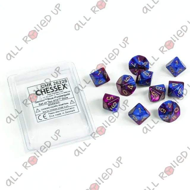 Chessex Gemini Blue-Purple sada 10 kostek D10