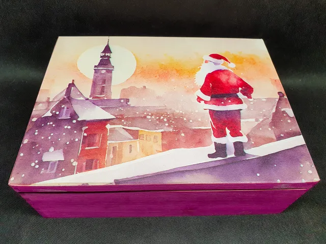Geek Mod Watercolour Santa dřevěná skříň 29,5x39,5 cm
