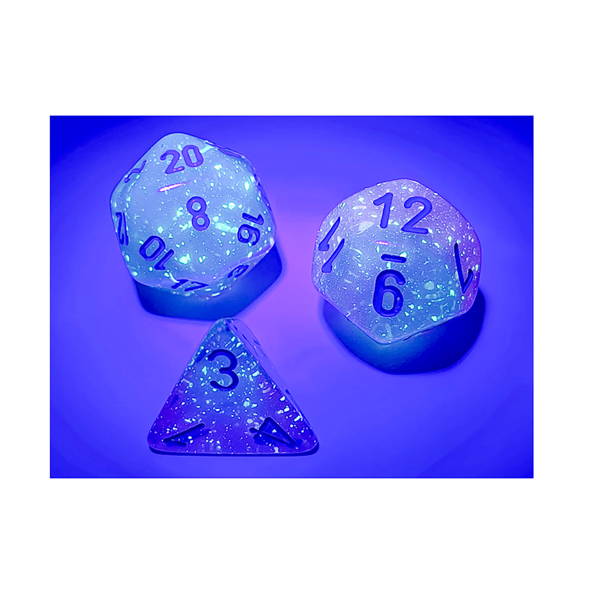 Chessex Gemini Gel Green-Pink sada kostek 7 ks včetně D20