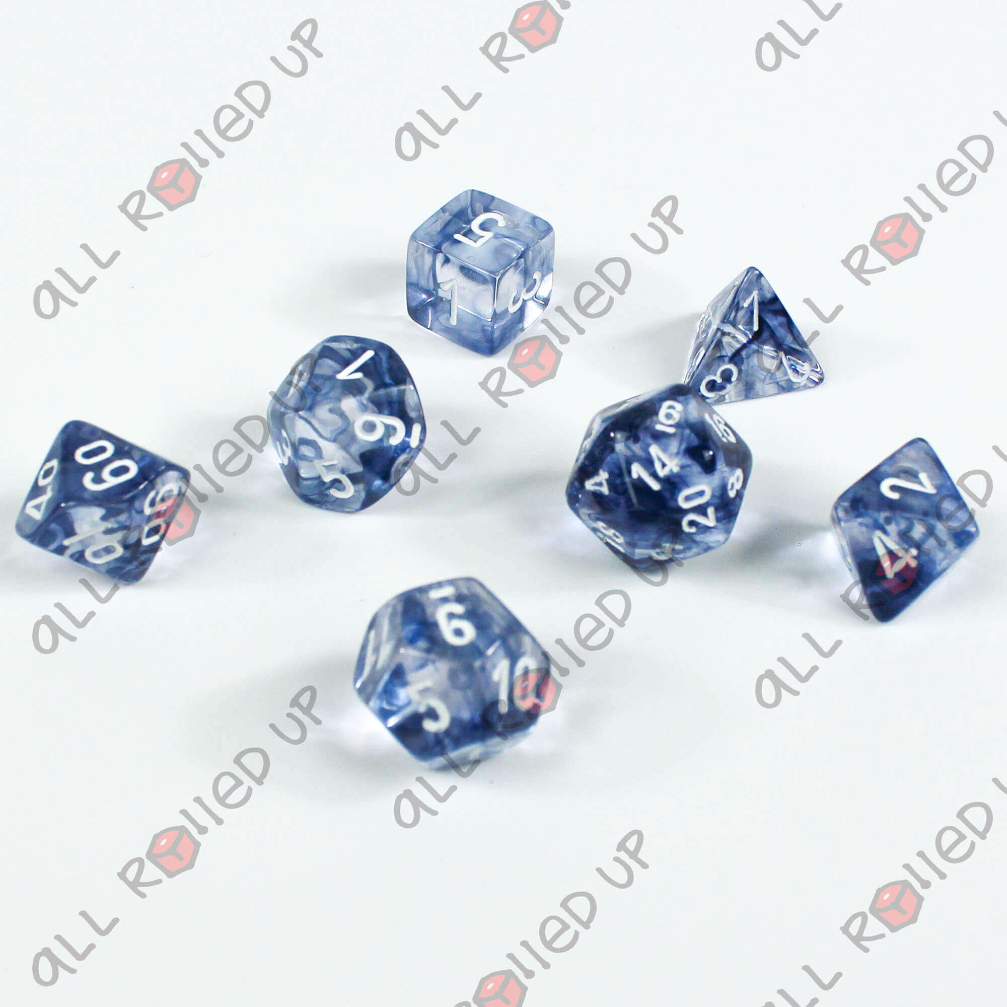 Chessex Nebula Black White sada 7 kostek černobílá
