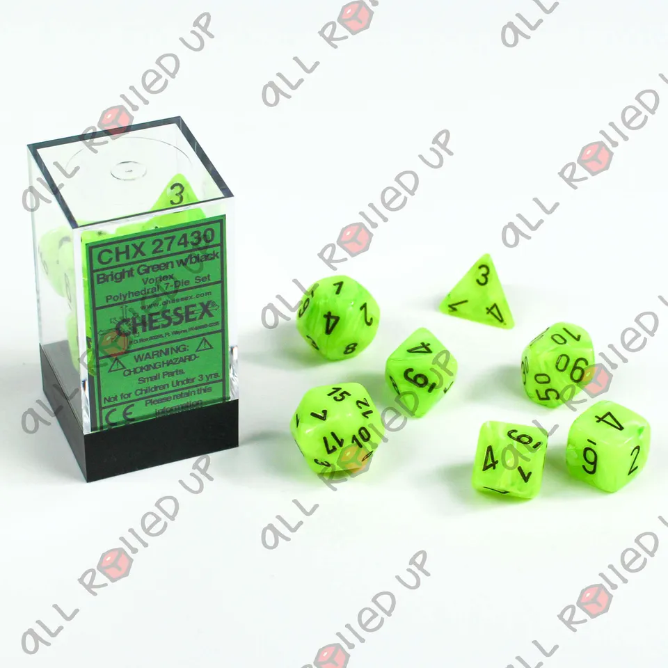 Chessex Vortex CHX27430 sada kostek zelená 7 ks
