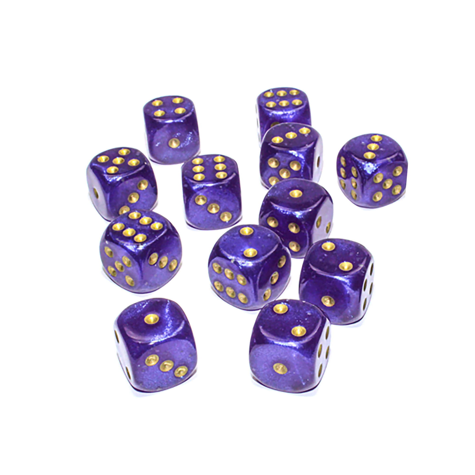 Chessex Borealis D6 sada kostek 12 ks purple gold