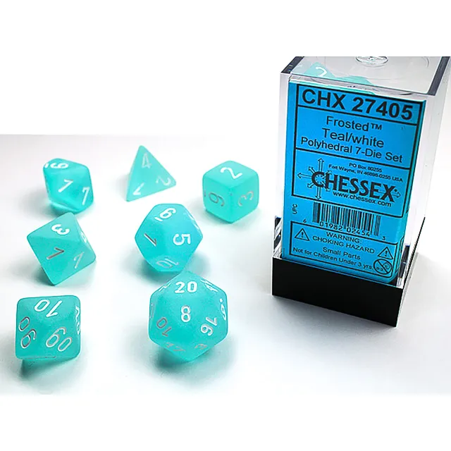 Chessex Frosted Teal White kostky 7 ks