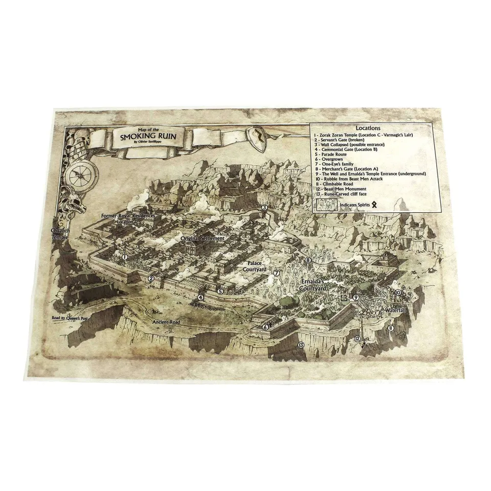 All Rolled Up Smoking Ruins mapa RuneQuest A3 sametová