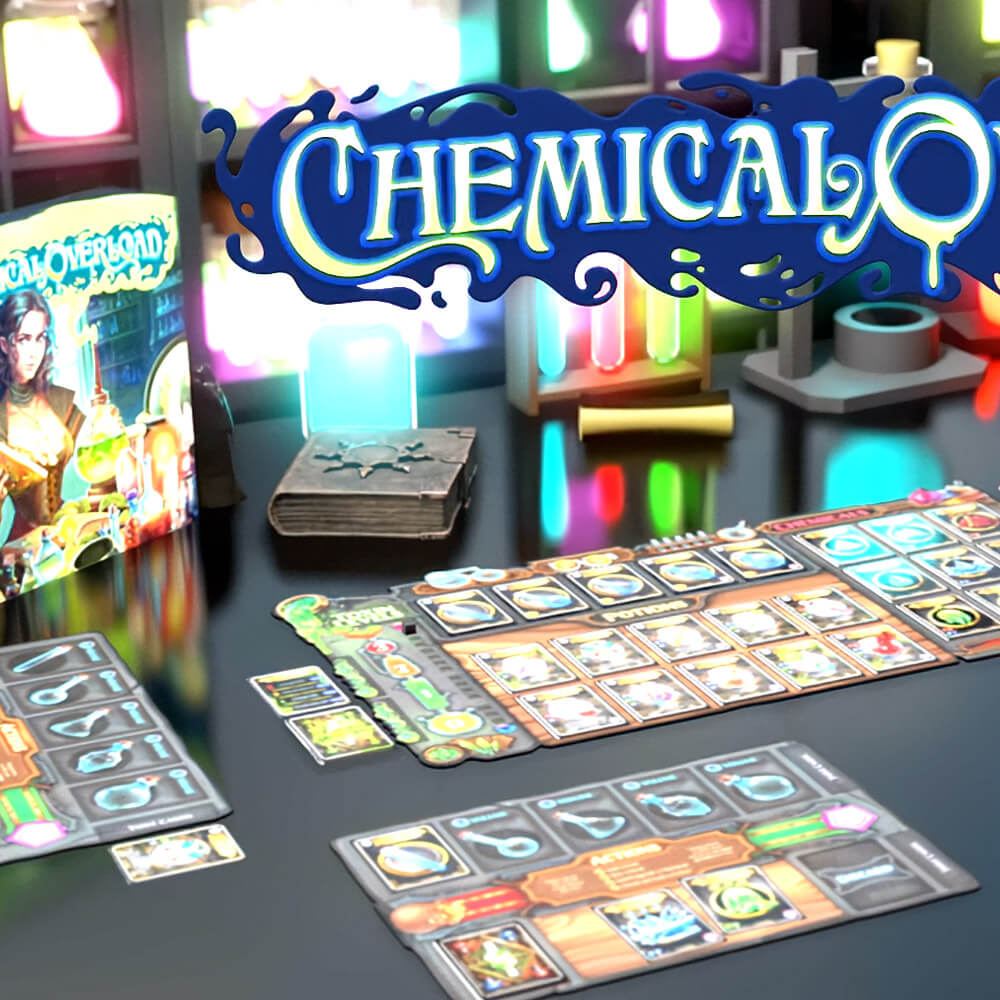 Chemical Overload desková hra alchymistická deckbuilding