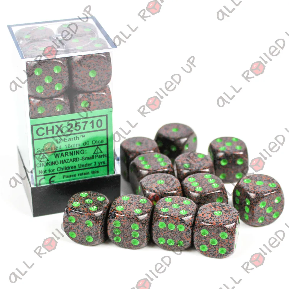 Chessex Speckled Earth D6 16mm kostky 12 ks kropenaté