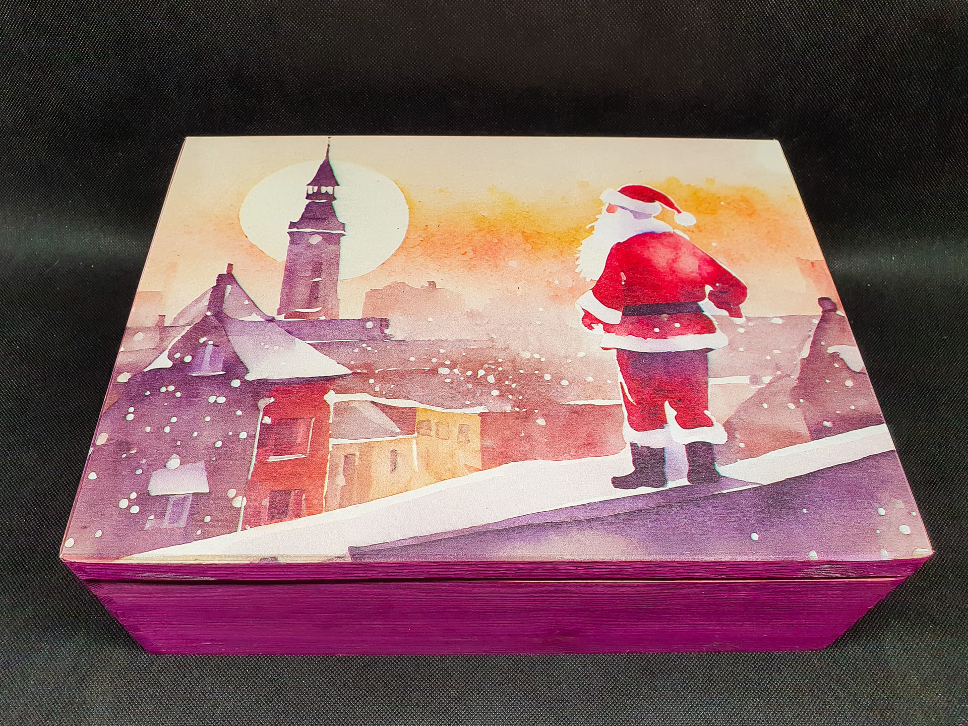 Geek Mod Watercolour Santa dřevěná skříň 29,5x39,5 cm