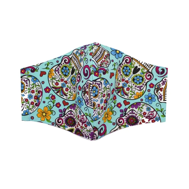 All Rolled Up Sugar Skulls látková rouška tyrkysová