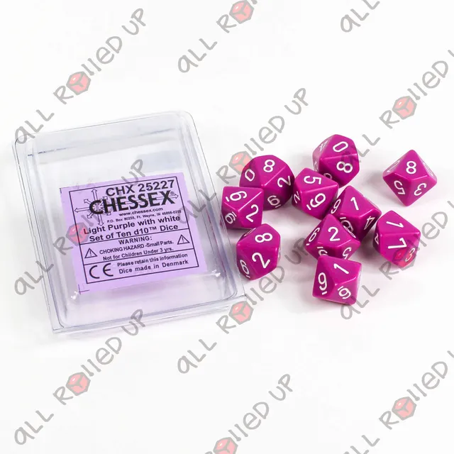 Chessex Opaque Light Purple sada kostek 10x D10