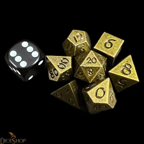 All Rolled Up Mini Metal Polyhedral sada kostek zlatá