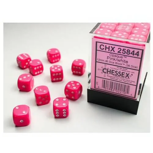 All Rolled Up D6 36x 12mm kostky Opaque Pink CHX25844