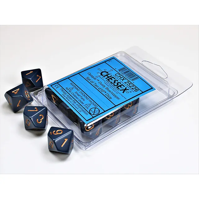 Chessex Opaque Dusty Blue Copper sada 10× D10