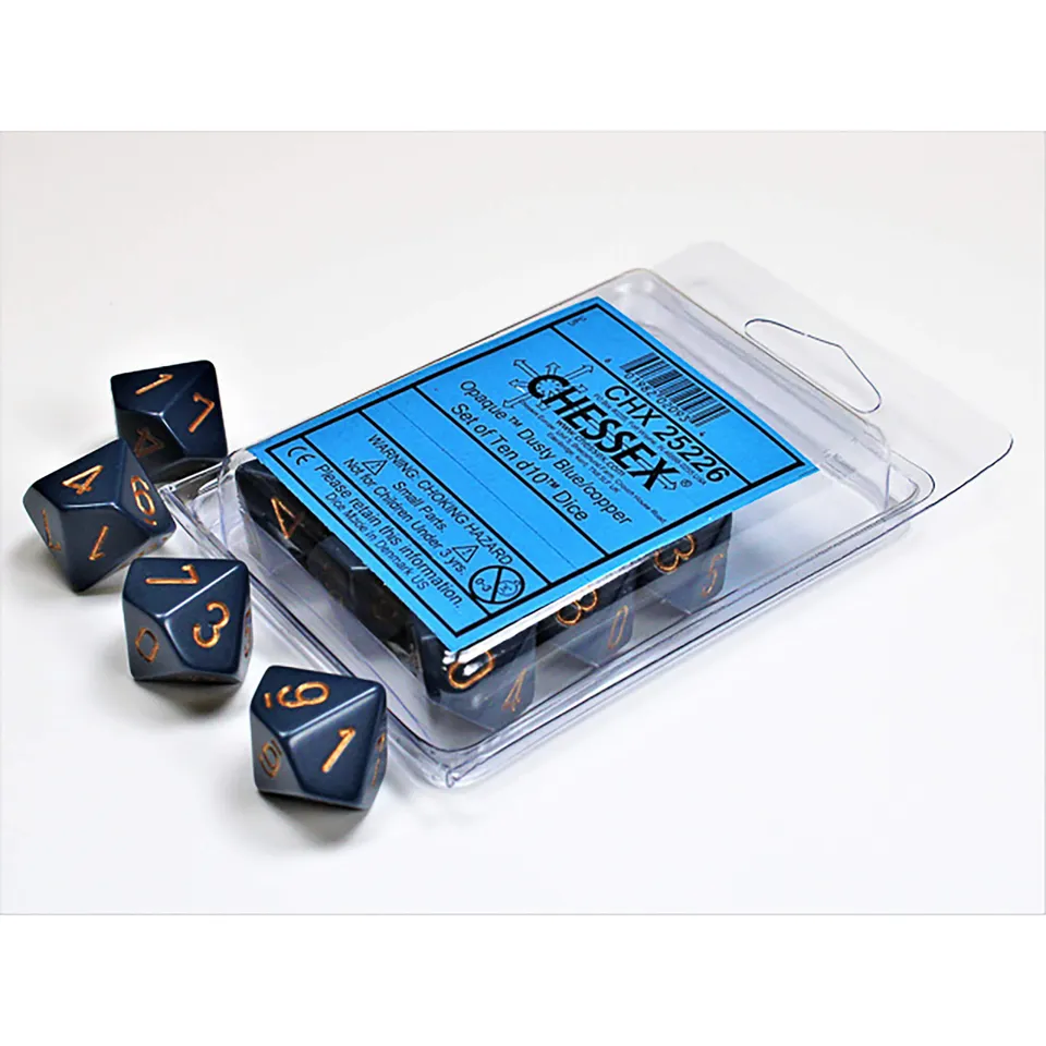 Chessex Opaque Dusty Blue Copper sada 10× D10