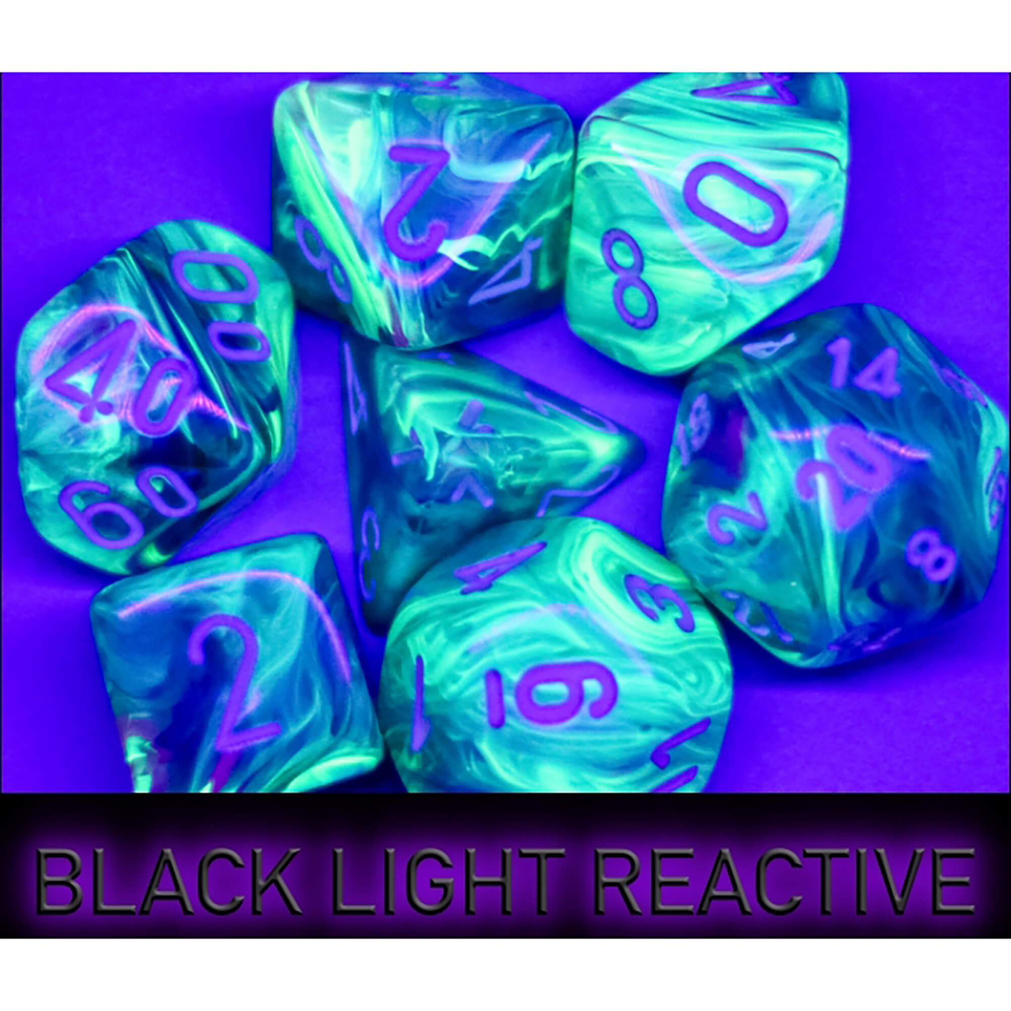 Chessex Festive Waterlily sada kostek 7 megahedral