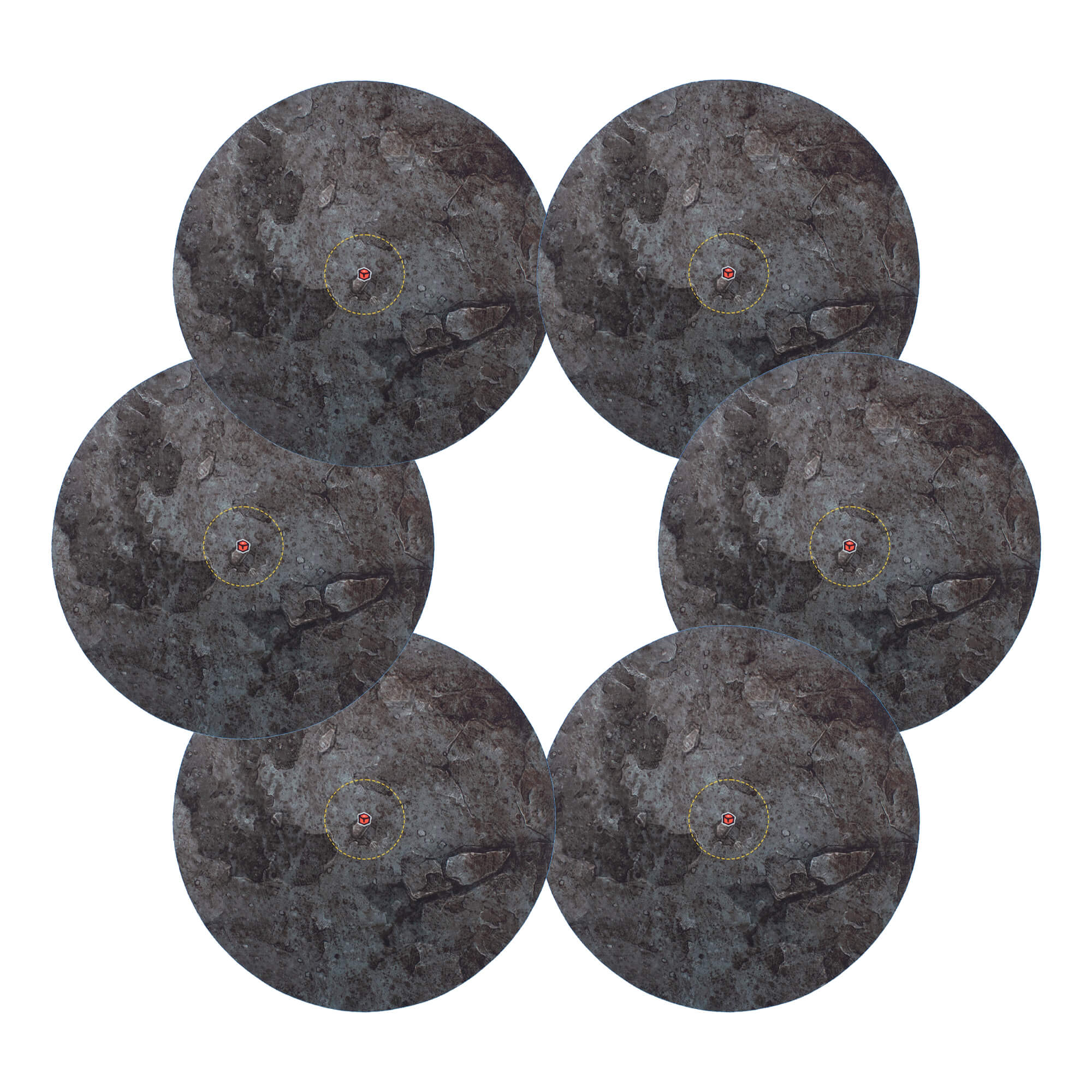 All Rolled Up Stone Design markery cílů 6 ks neopren