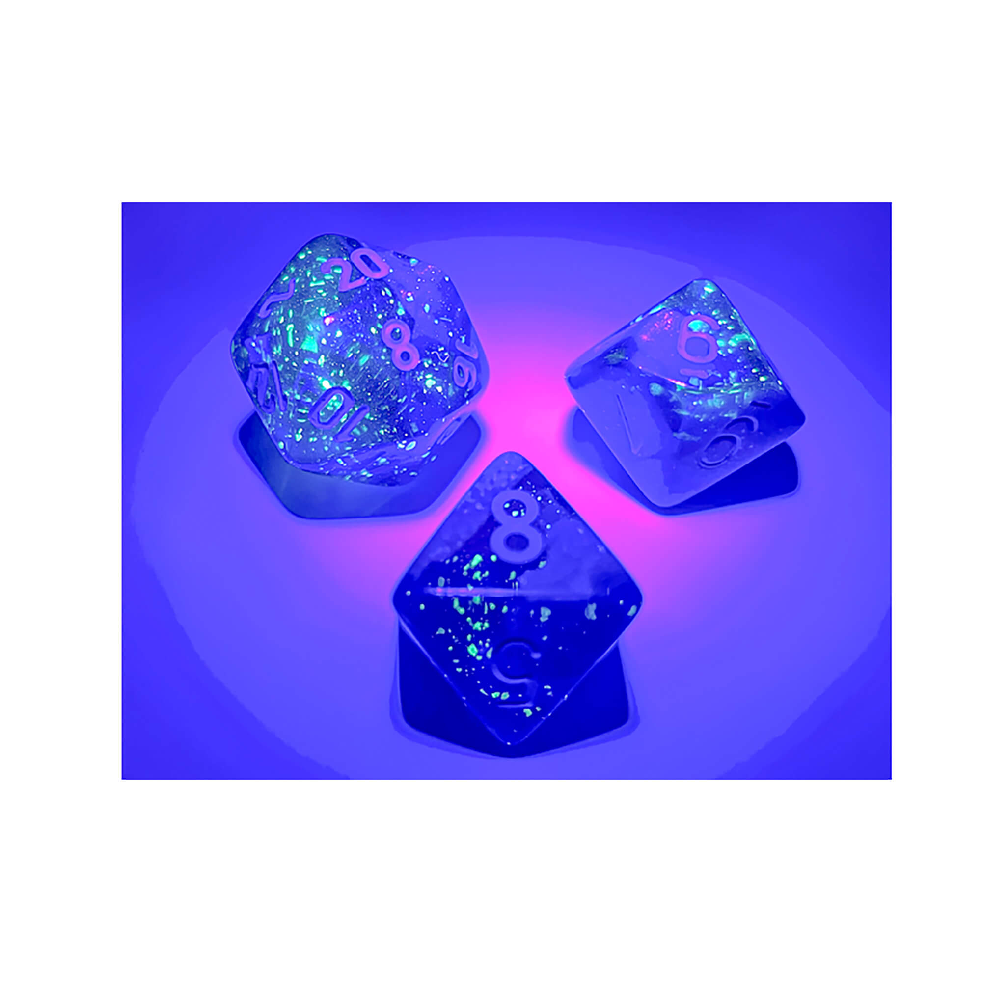 Chessex Gemini sada kostek 7ks modrá luminary