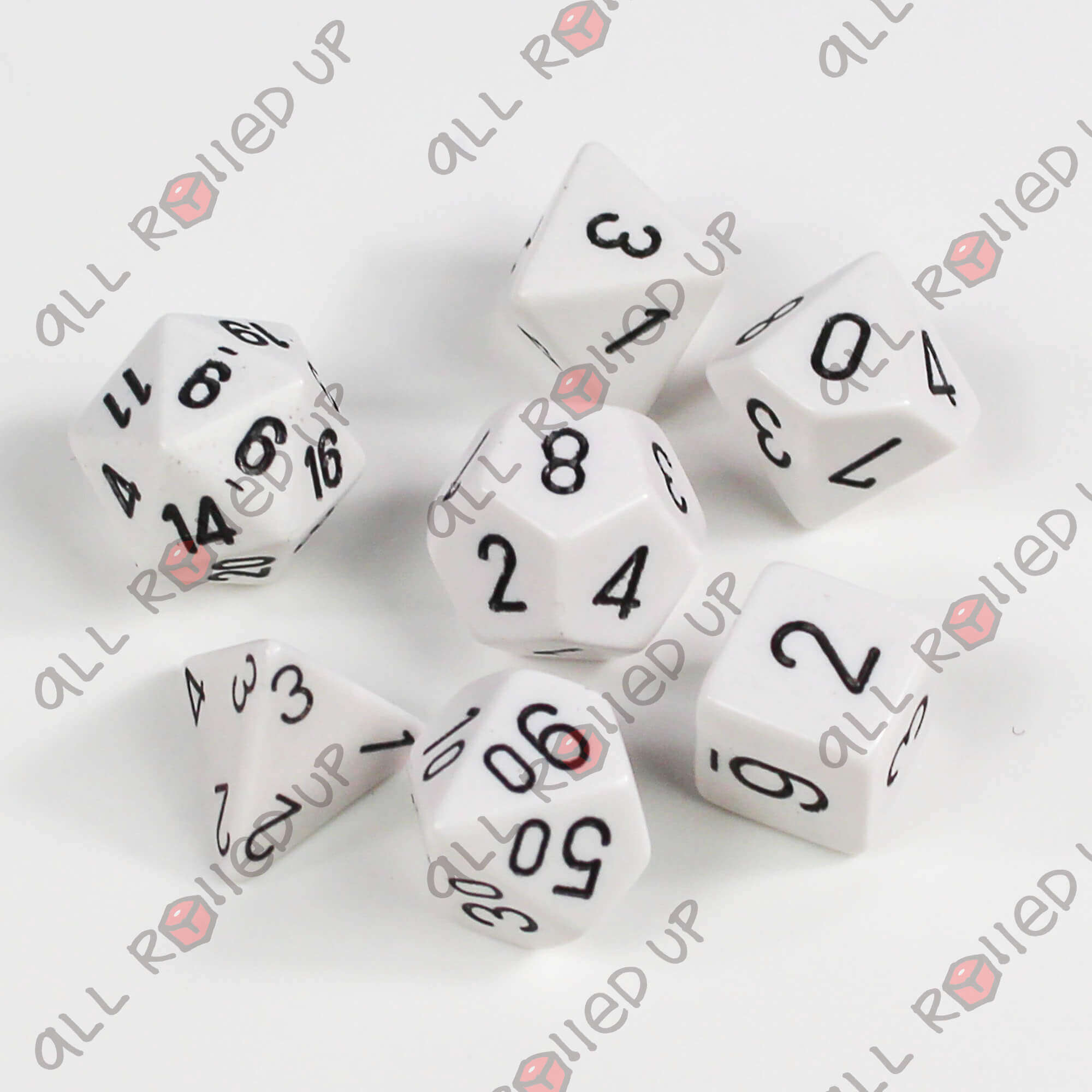 Chessex Opaque CHX25401 sada kostek bílo-černá 7 ks neprůhledná