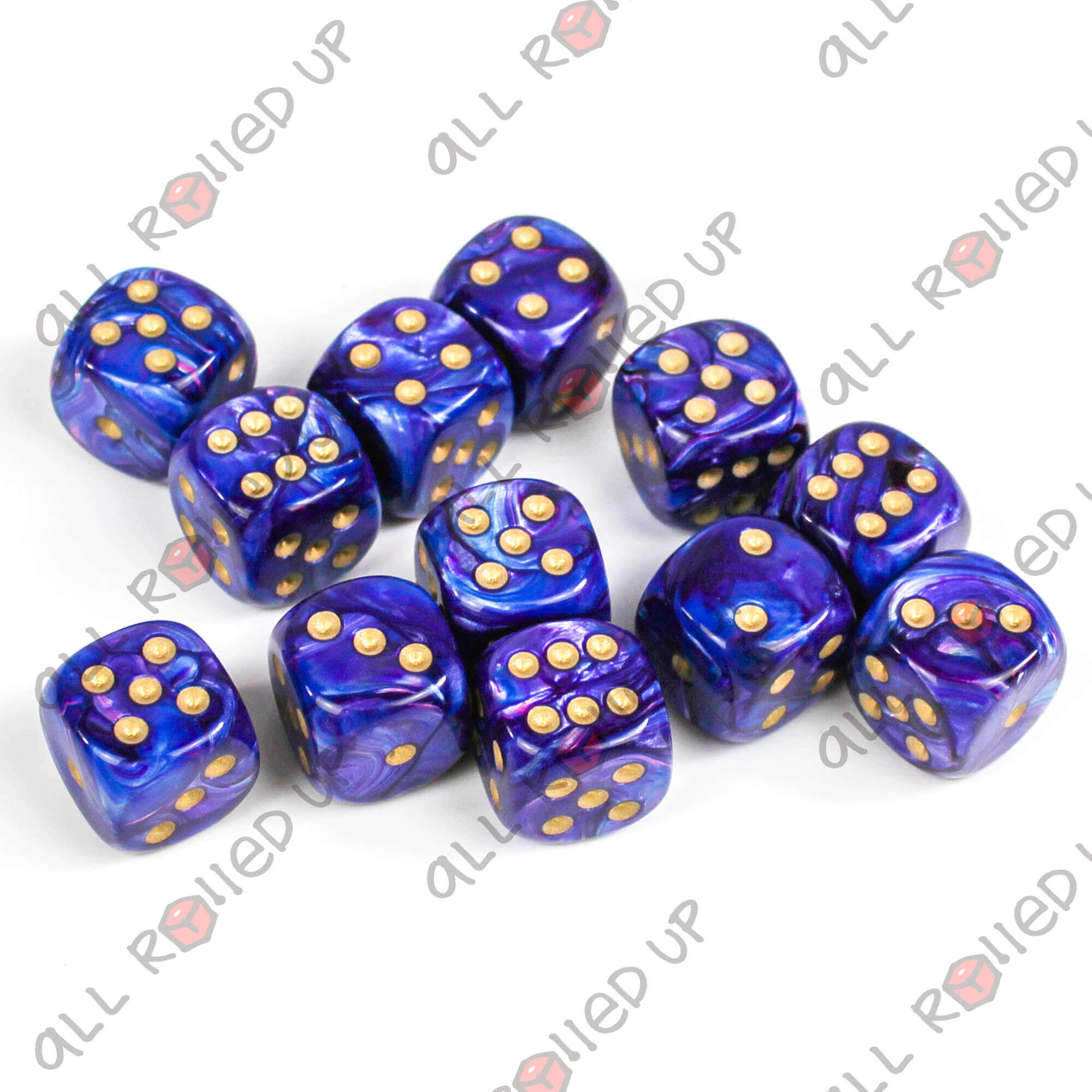 Chessex Lustrous D6 16mm fialové kostky 12 ks