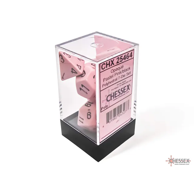 Chessex Opaque Pastel Pink sada kostek 7ks polyedrická