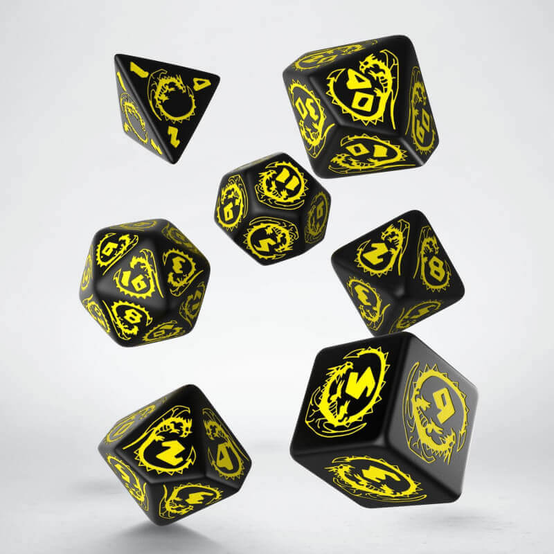 Q Workshop Dragons Black & Yellow sada kostek 7ks dračí