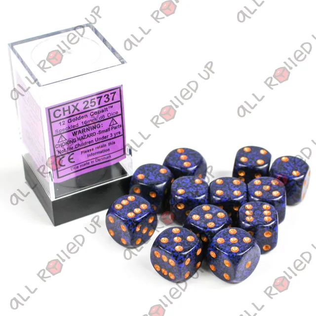 Chessex Speckled D6 hrací kostky 12 ks Golden Cobalt