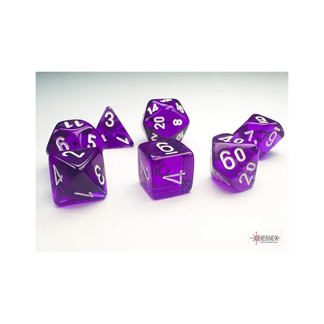Chessex Translucent Purple sada kostek mini 7 ks