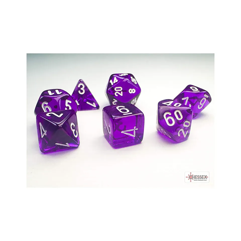 Chessex Translucent Purple sada kostek mini 7 ks