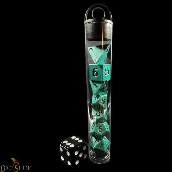 TDSO Mini Metal mint green sada 7 kovových kostek 10mm