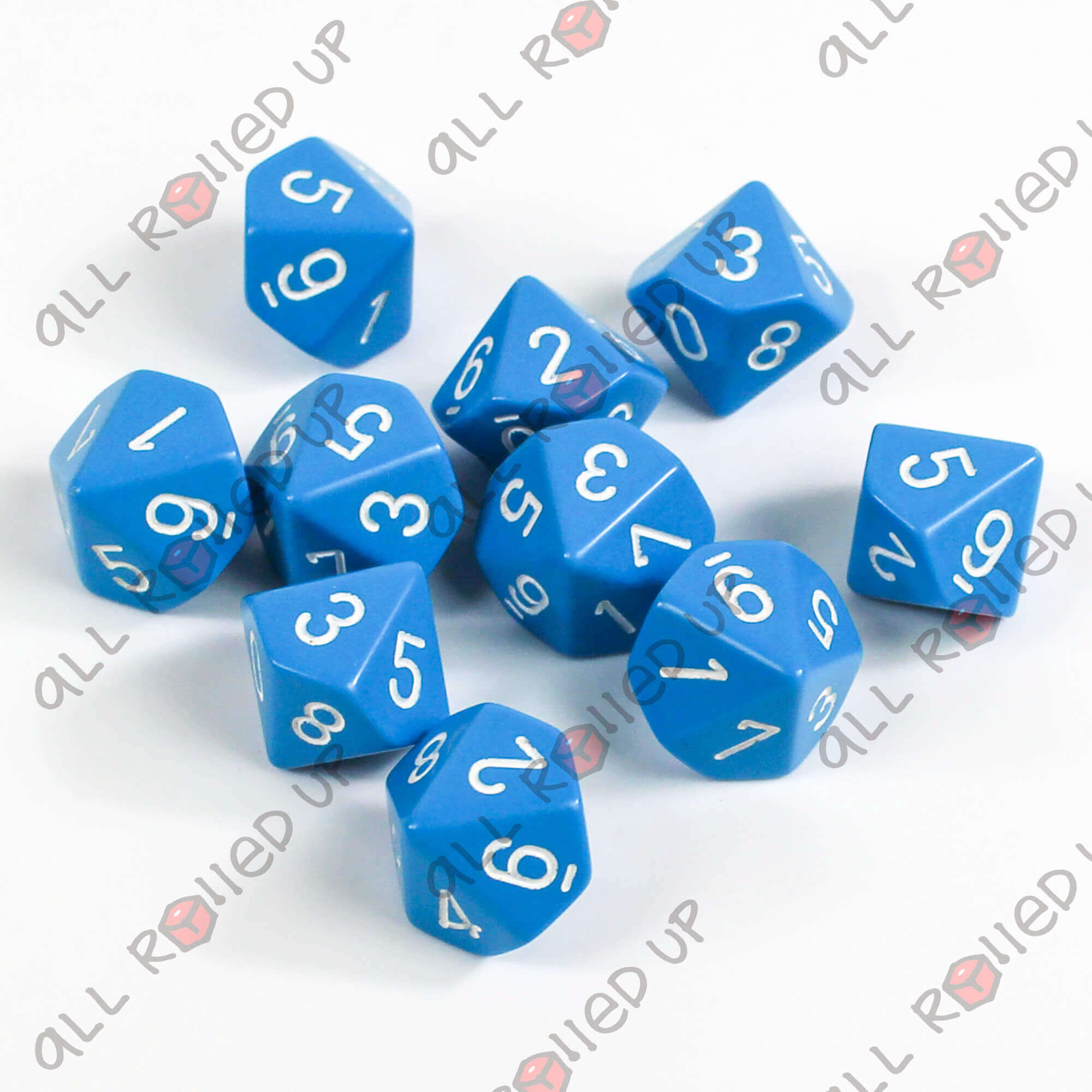 Chessex Opaque D10 sada kostek světle modrá 10 ks