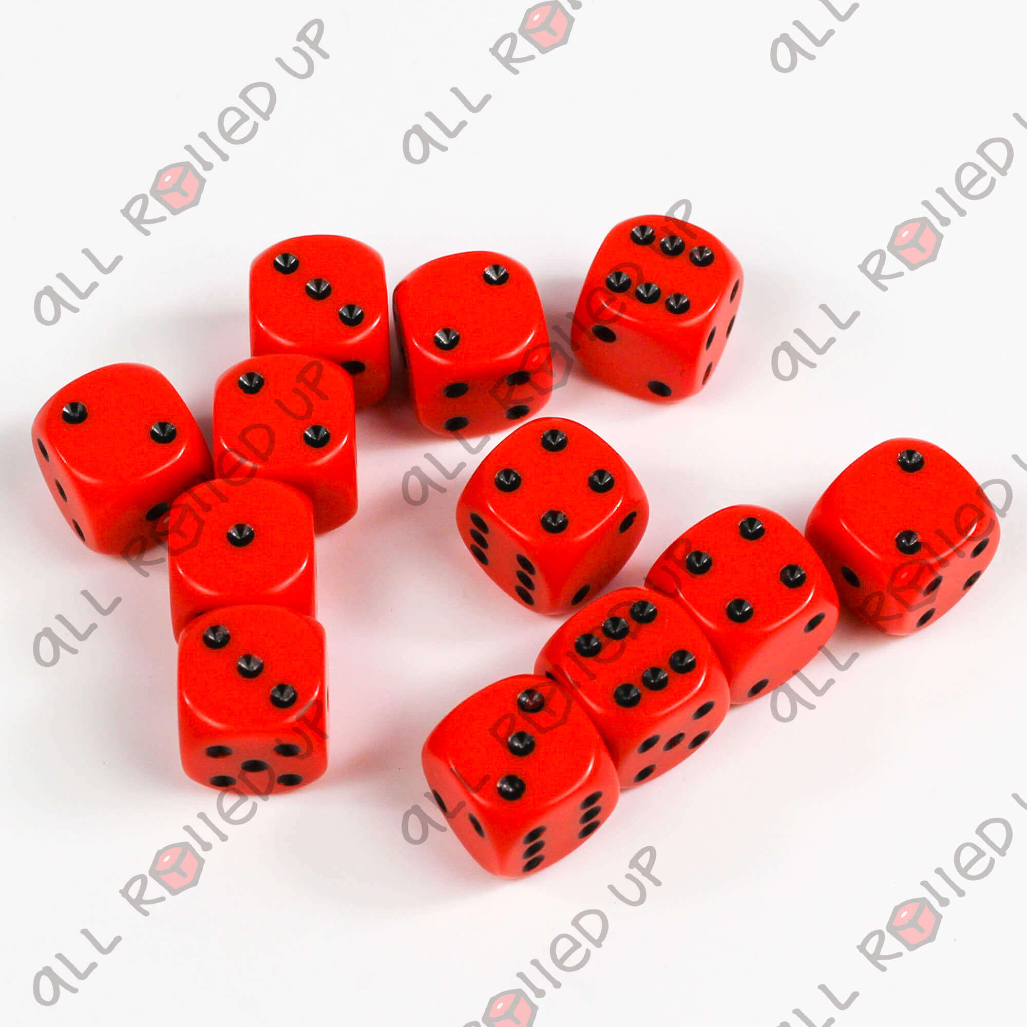Chessex Opaque D6 sada kostek Orange Black 12 ks