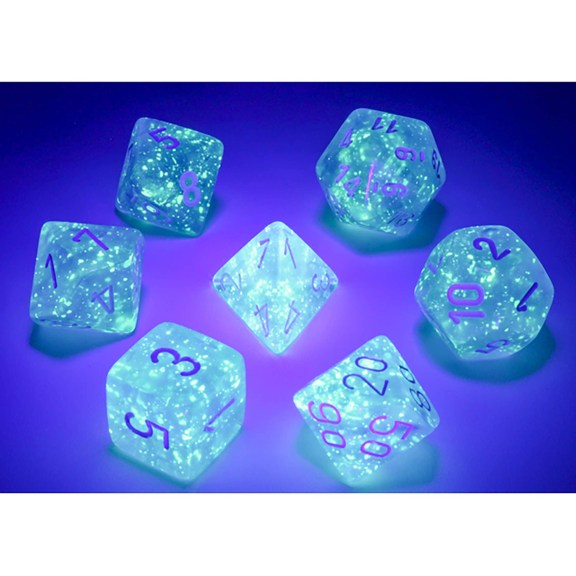 Chessex Borealis Luminary Sky Blue sada 7 kostek