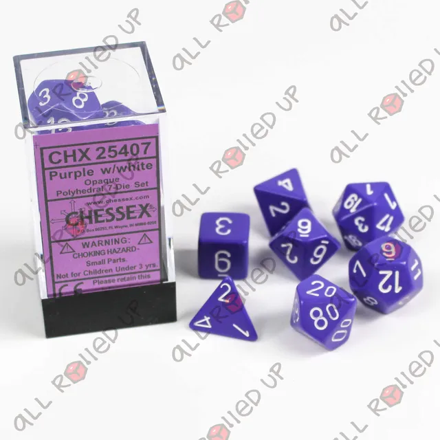 Chessex Opaque sada kostek polyhedral 7 ks fialová