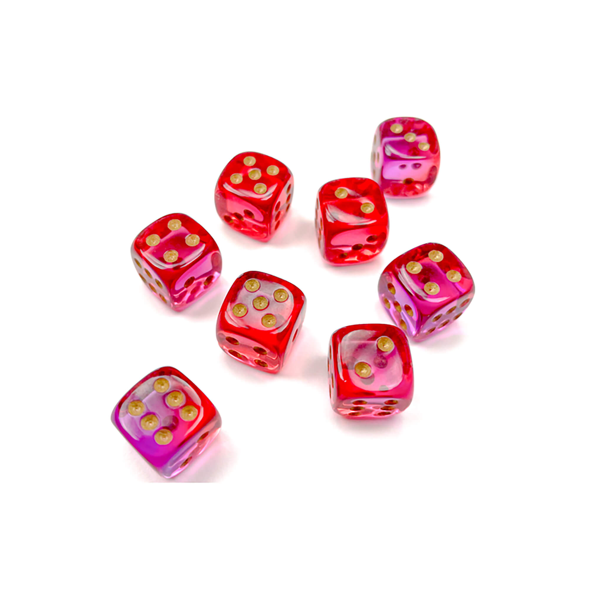 Chessex Gemini sada kostek D6 36ks 12mm Red-Violet gold