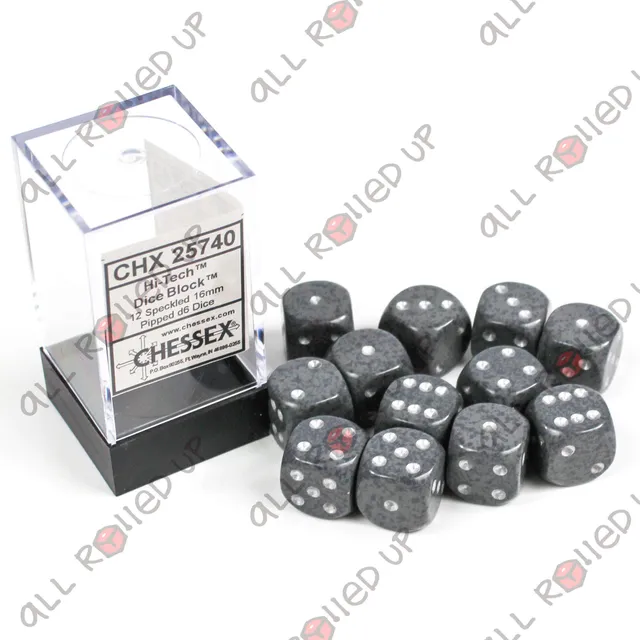 Chessex Speckled Hi-Tech D6 sada kostek 12 ks 16 mm