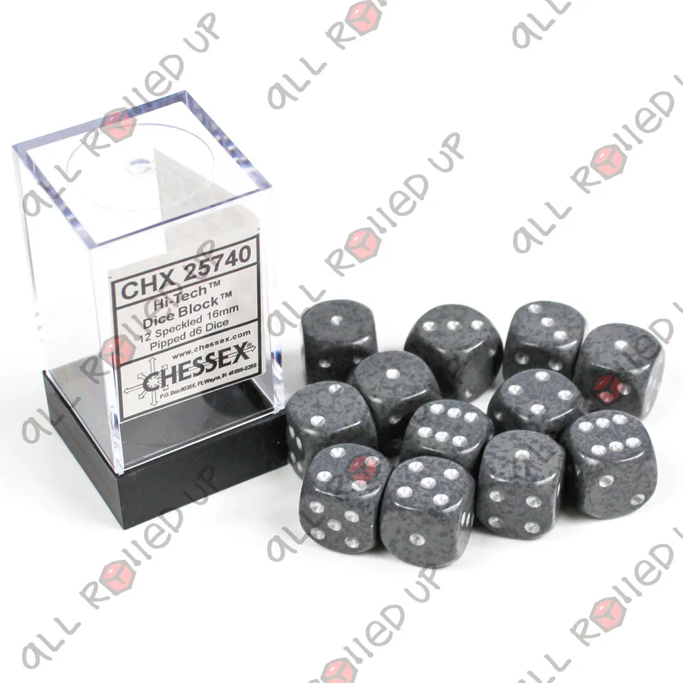 Chessex Speckled Hi-Tech D6 sada kostek 12 ks 16 mm