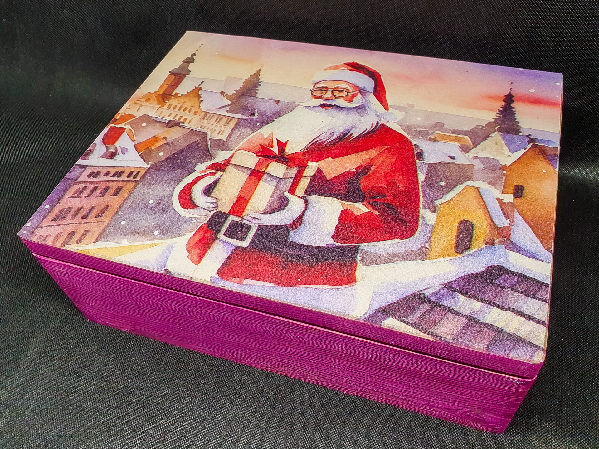 Geek Mod Classic Santa dřevěná bedna vánoční