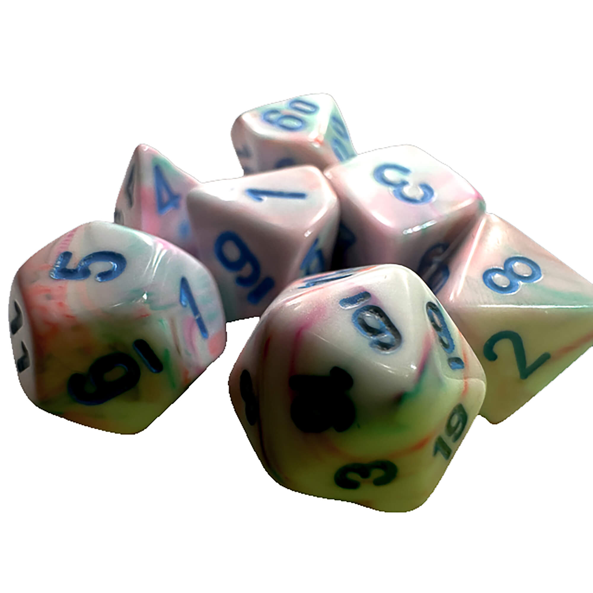 Chessex Festive Pop Art Mini sada kostek 7 ks modrá