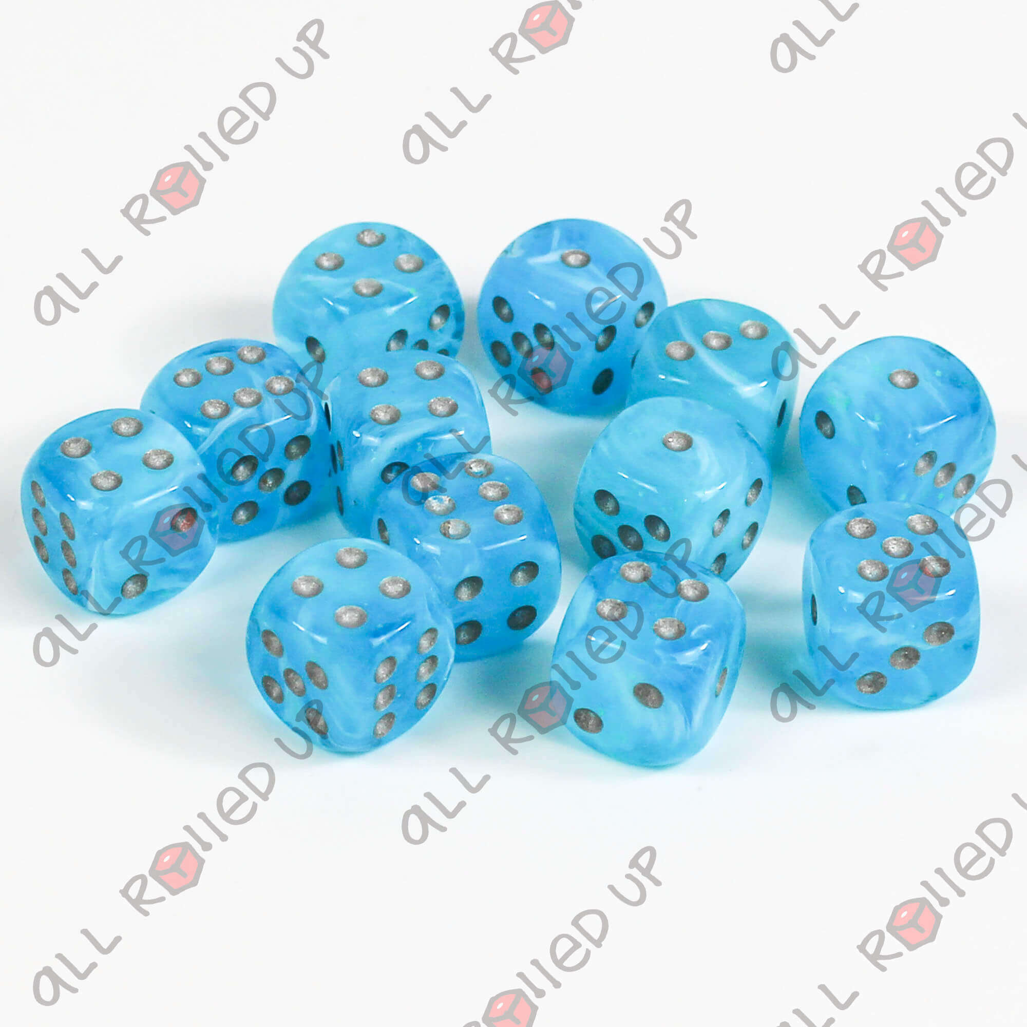 Chessex Luminary Sky Silver sada kostek D6 12 ks