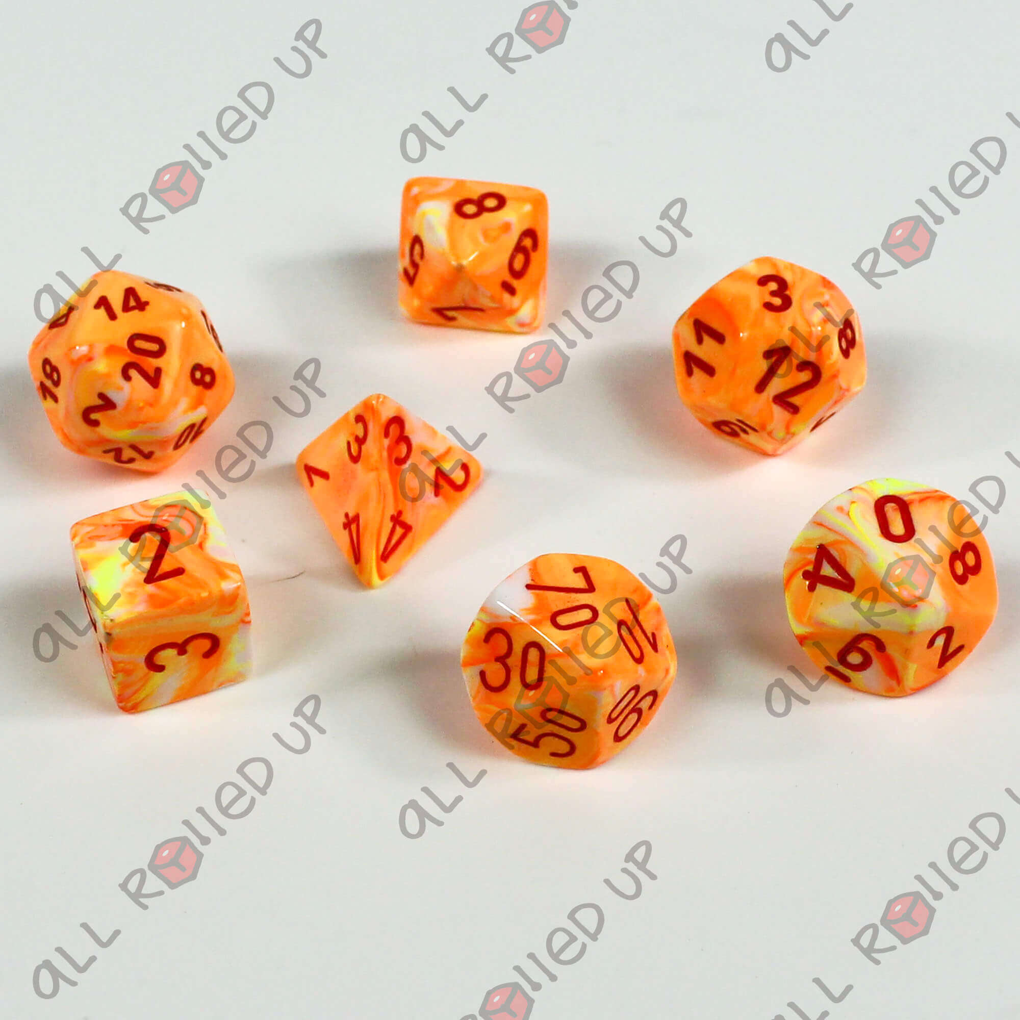 Chessex Festive Sunburst Red sada kostek 7 ks