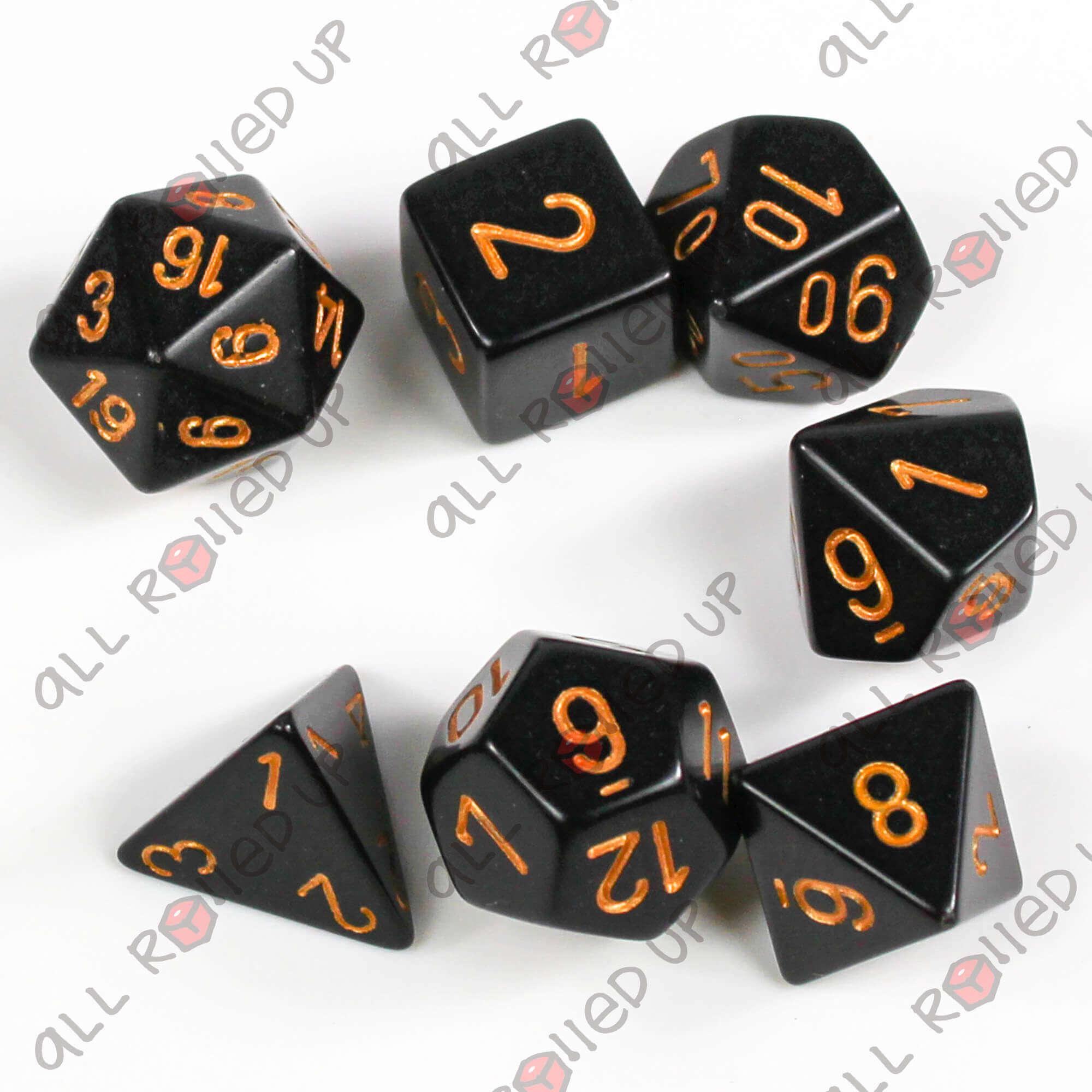 Chessex Opaque Polyhedral 7 sada kostek Black Gold 7 ks