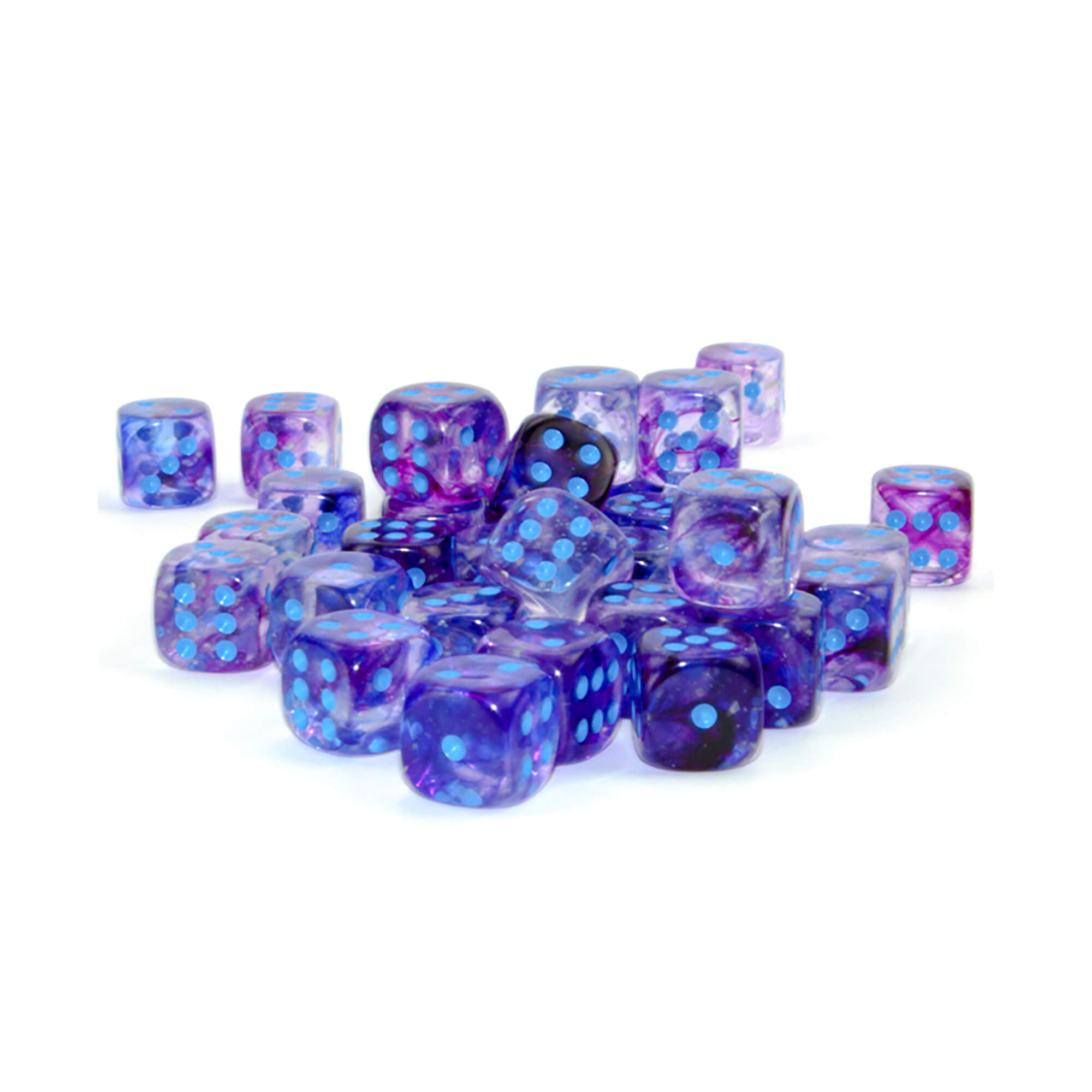 Chessex Nebula Nocturnal sada 36 kostek D6 12mm svítící