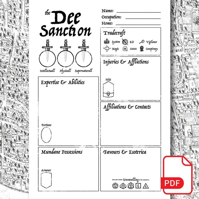 All Rolled Up The Dee Sanction deník postavy PDF