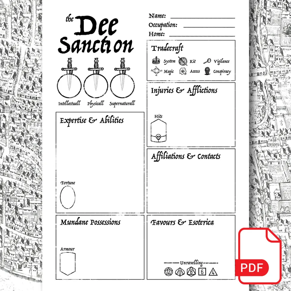 All Rolled Up The Dee Sanction deník postavy PDF