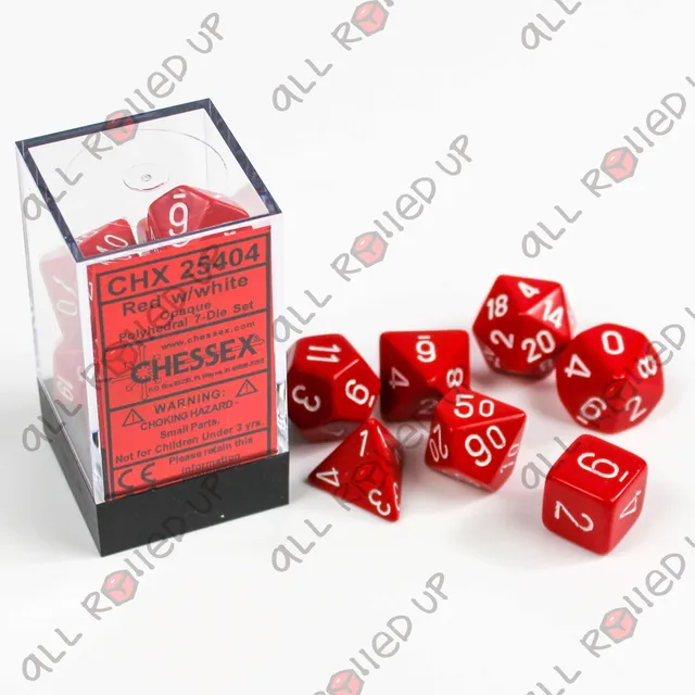 Chessex Opaque Red sada kostek 7 ks červená polyhedrální