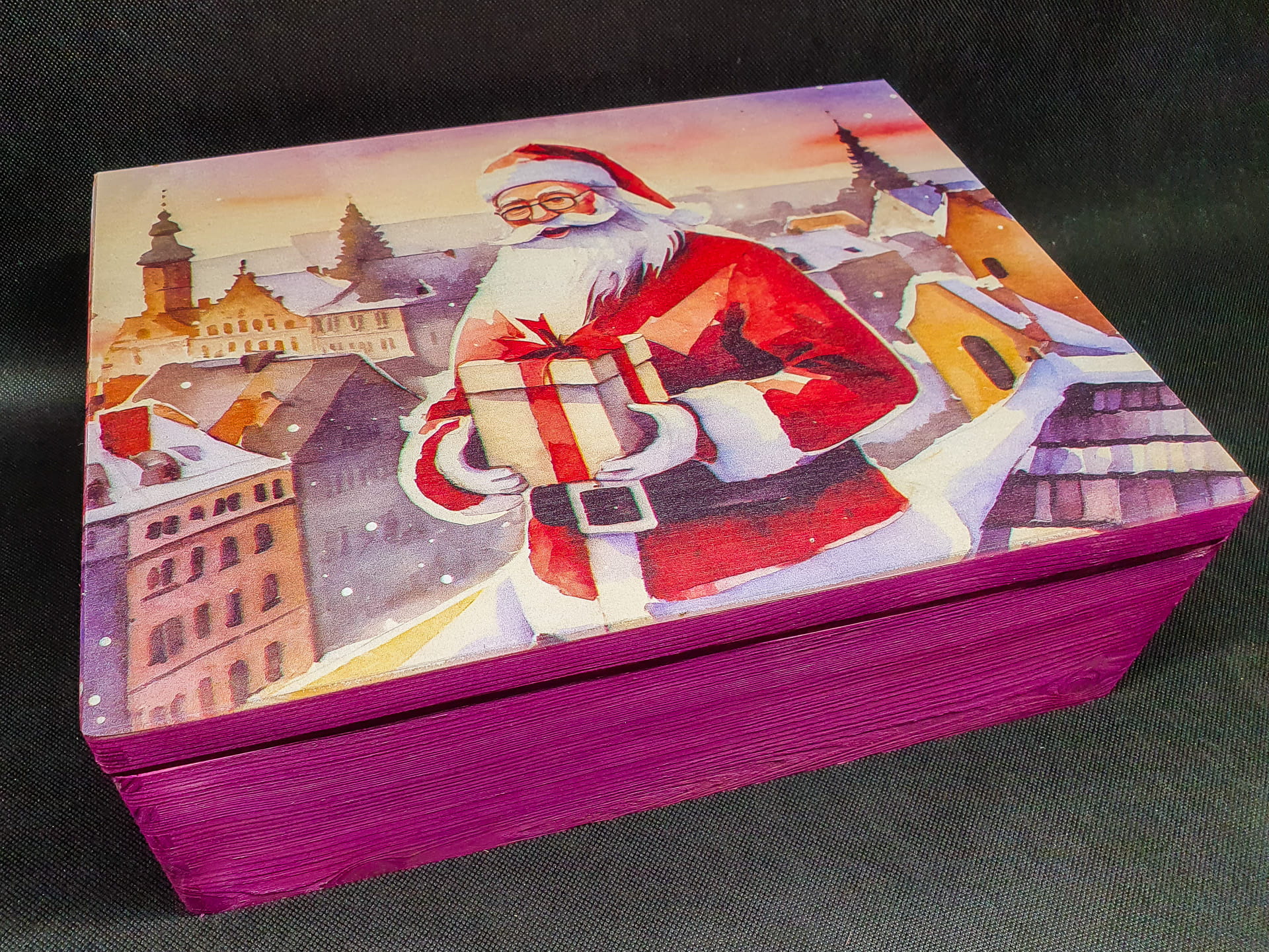 Geek Mod Classic Santa dřevěná bedna vánoční