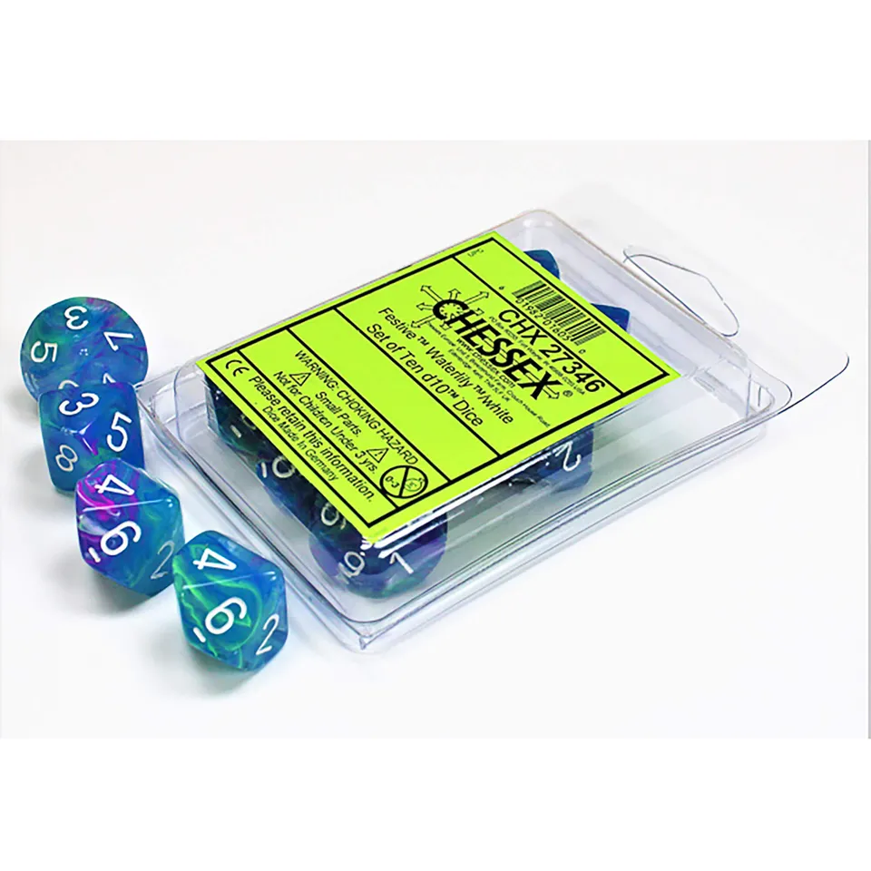 Chessex Festive Waterlily sada kostek D10 10 ks
