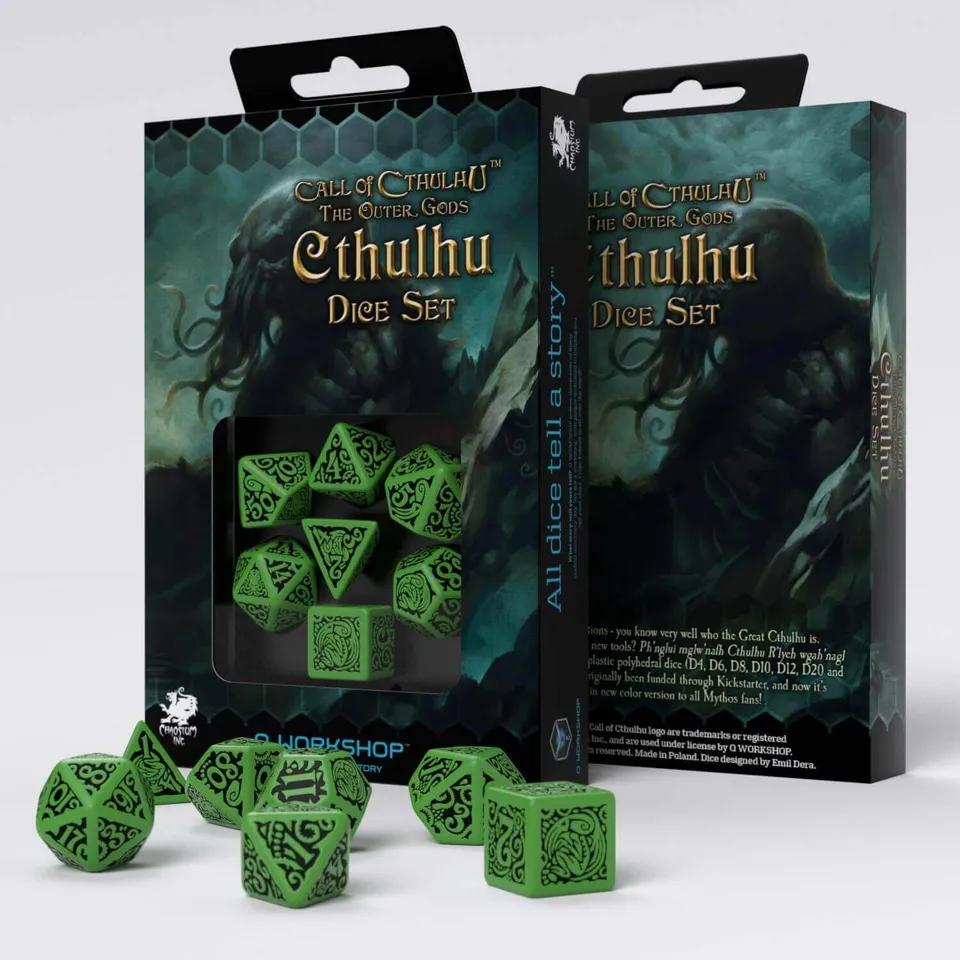 Q Workshop Cthulhu The Outer Gods sada kostek, 7 ks béžová